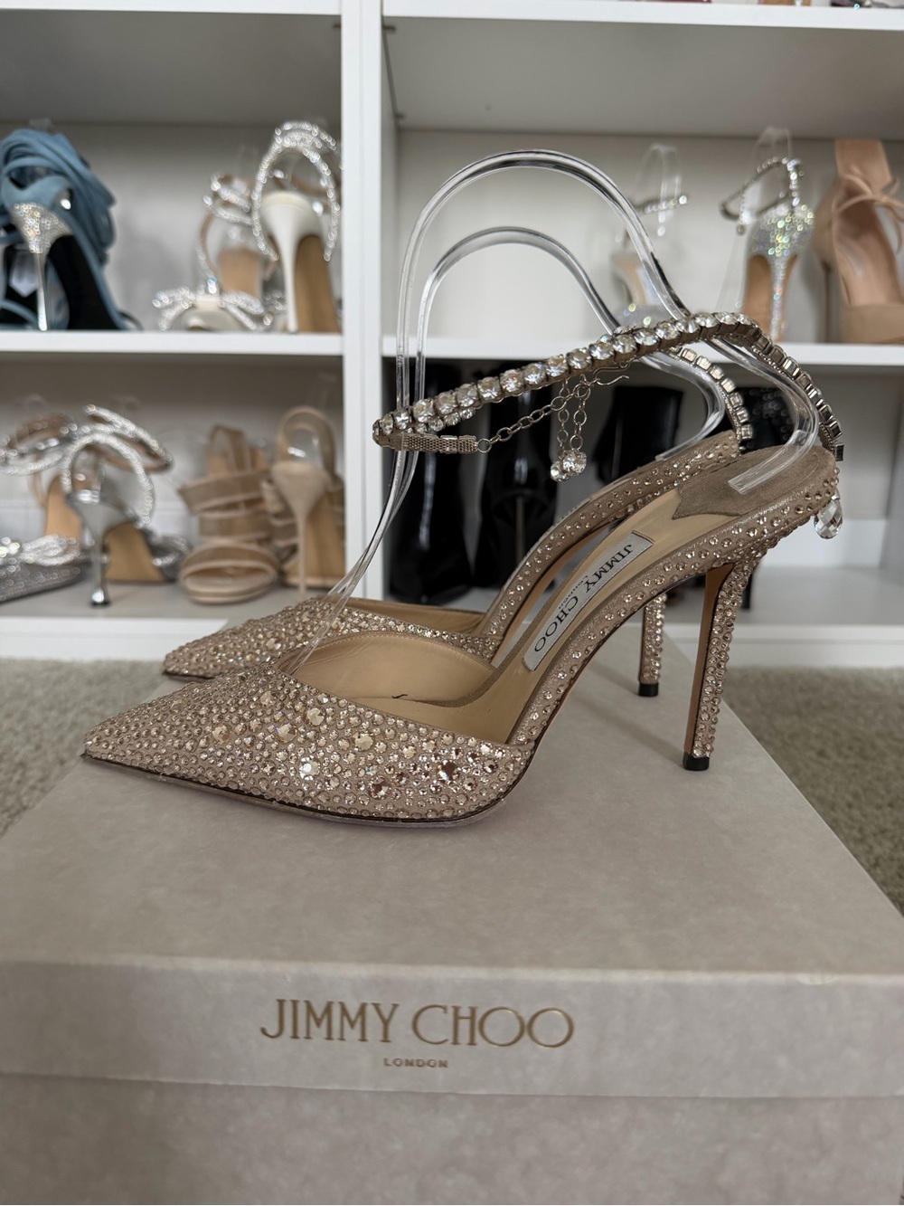 Jimmy Choo Saeda Crystal Heels 39.5